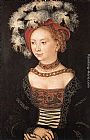 Portrait of a Woman Paintings - Portrait of a Young Woman by Lucas Cranach the Elder